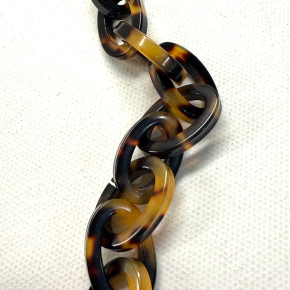 Gun Marie Nilsson NYC Black Macrame Woven Crossbody Purse Tortoise Shell Chain - Picture 6 of 8